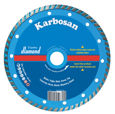 KARBOSAN 115 x 2,0 x 22 mm Turbo Beton ve Granit Elmas Kesici Testere - Profesyonel Sert Yapı Malzemeleri, Granit ve Beton İçin Hızlı ve Pürüzsüz Kesim Diski