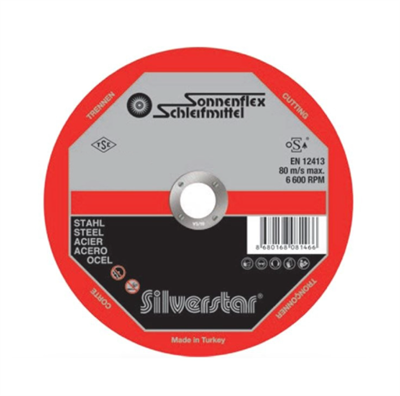 SONNENFLEX SILVERSTAR 125 x 1,6 x 22 mm Metal Süper İnce Kesici Disk (AS 60 R BF) - Sert Metal ve Çelik Yüzeyler İçin Ekstra Dayanıklı Profesyonel Kesme Taşı