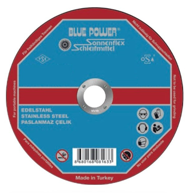 SONNENFLEX Silverstar 125 x 3,0 x 22 mm INOX Düz Kesici Disk (AS 30 R BF ROF) - Paslanmaz Çelik ve Ağır Metal Kesimi İçin Profesyonel Kesme Taşı