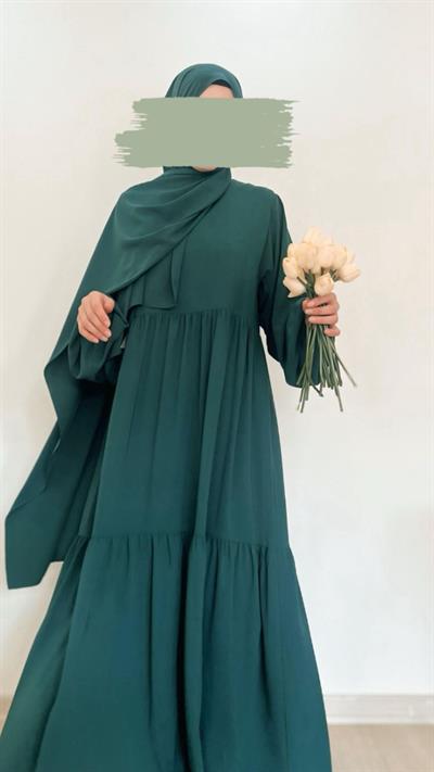Aişe Model Çimen Yeşili--Elbise