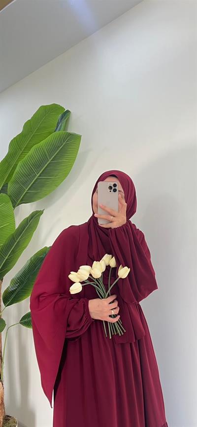 Hira Model Bordo Set Takım – Ümran Özbek Collection--Elbise