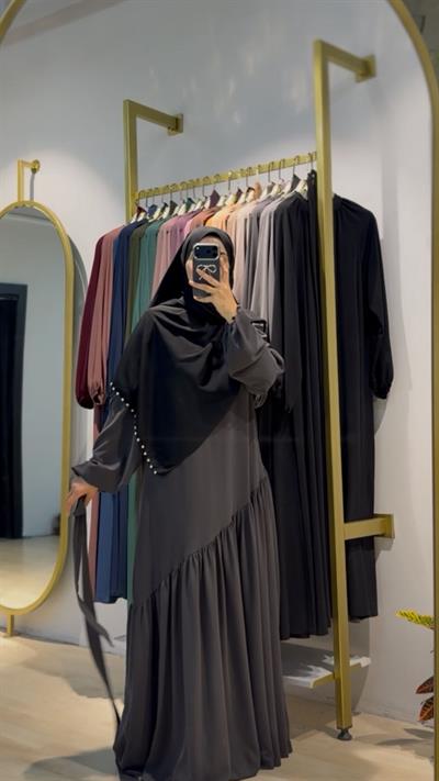 Mihra Elbise Antrasit – Ümran Özbek Collection--Abaya