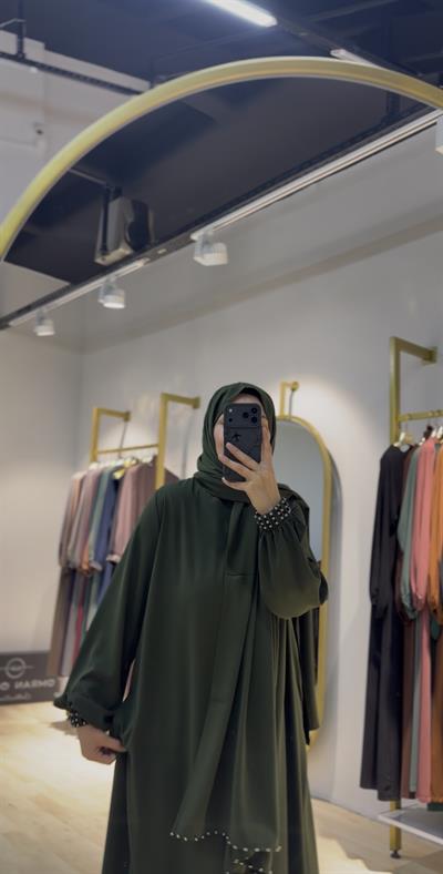 ÖYKÜ FERACE HAKİ YEŞİLİ--Ferace