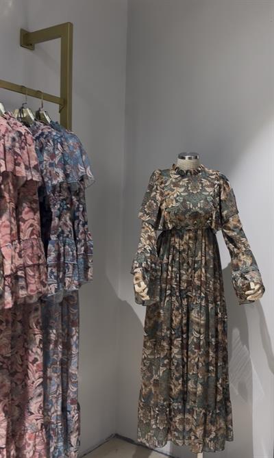 VİNTAGE YEŞİL ELBİSE--Elbise