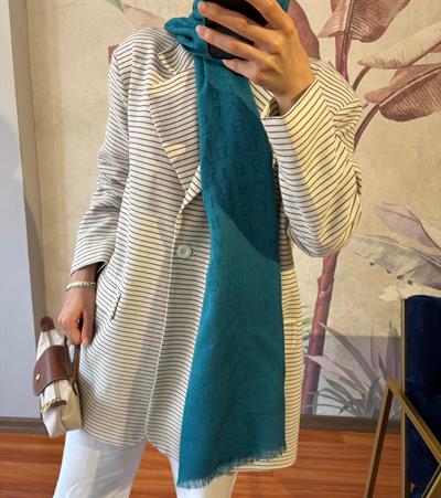Çizgili Keten Blazer