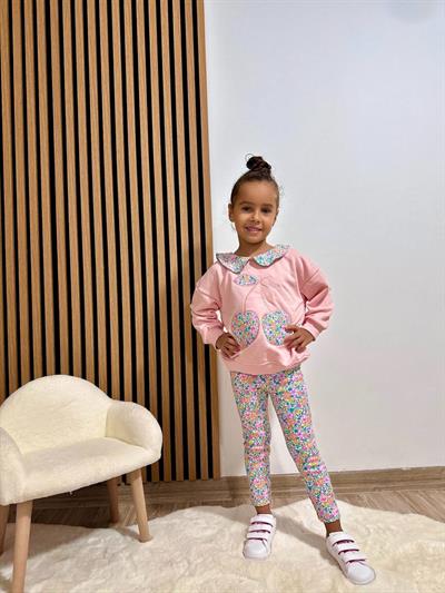 Bebe Yaka Kiraz Detaylı Takım