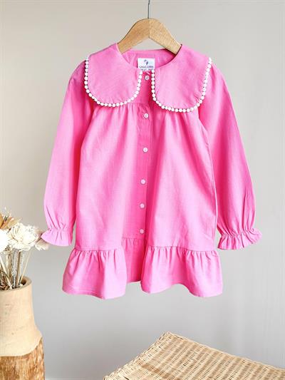 Bebe Yaka Pembe Elbise