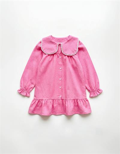 Bebe Yaka Pembe Elbise