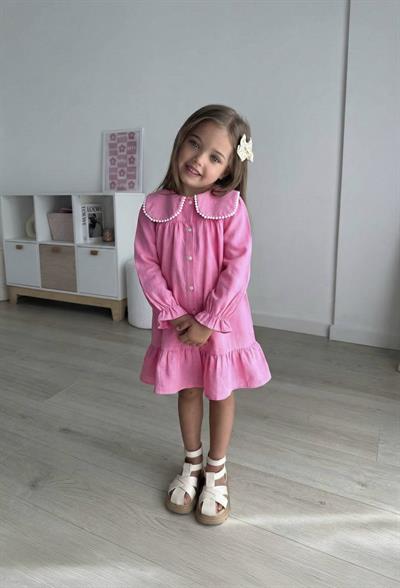 Bebe Yaka Pembe Elbise