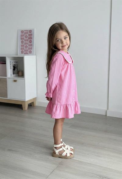 Bebe Yaka Pembe Elbise