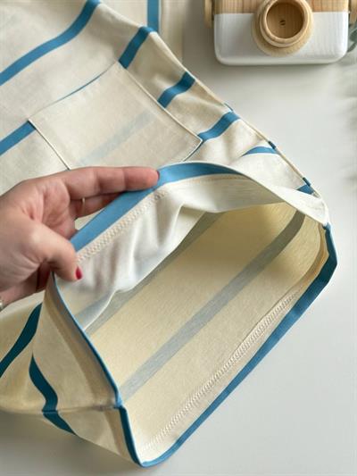 Çizgili Şortlu Açık Mavi Takım 