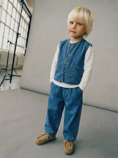 Denim Pantolon Yelekli Takım  