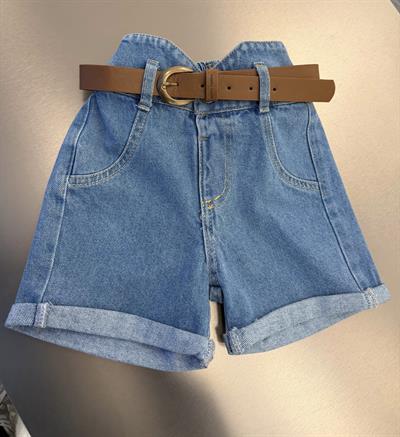Denim Şort Kemerli 