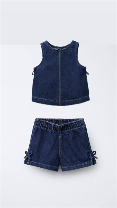 Denim Şortlu Takım 