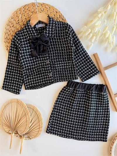 Dokuma Etekli 2li Takım SİYAH