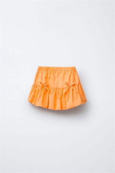 Dokuma Fiyonklu Etek Takım Turuncu