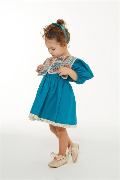 Etnik Desen Elbise Yeşil