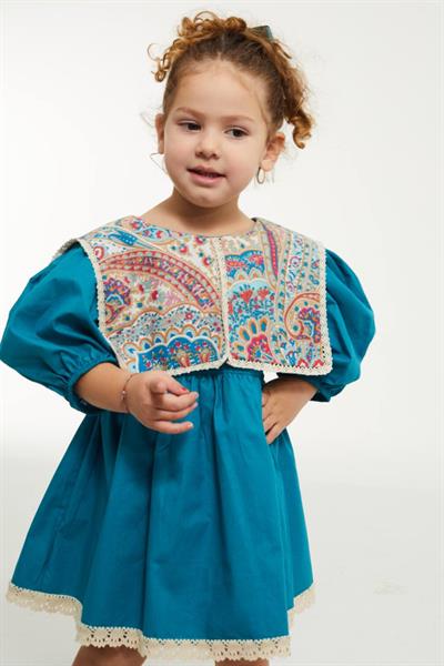 Etnik Desen Elbise Yeşil