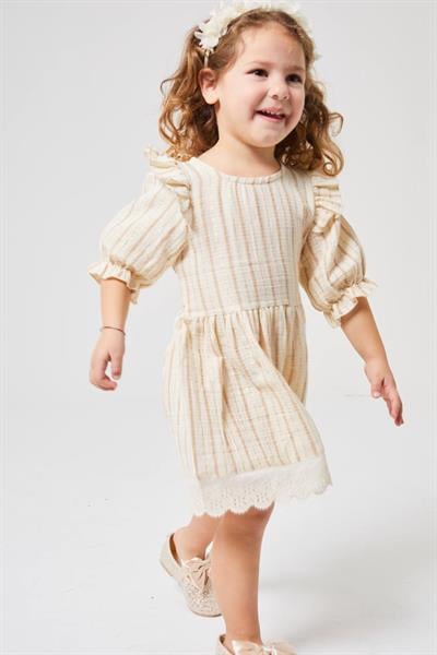 Fisto Detaylı Muslin Elbise(Şapka Hediyelidir) 