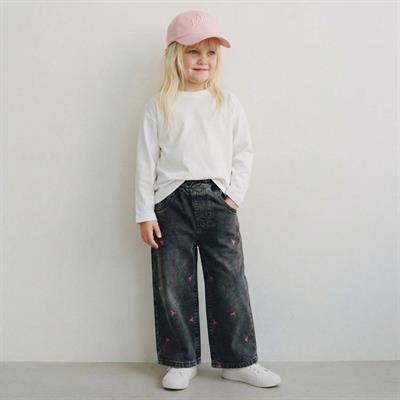 Fiyonk Nakışlı Jean Gri 