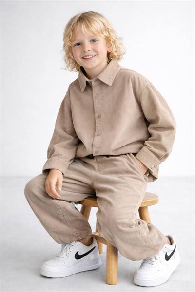 Kadife Fitilli 2li Takım BEJ