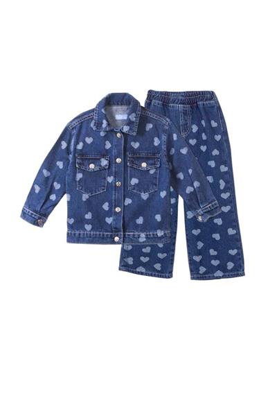 Kalp Detaylı Denim Ceket