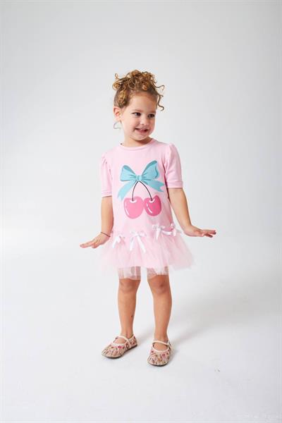 Kirazlı Tütülü Elbise