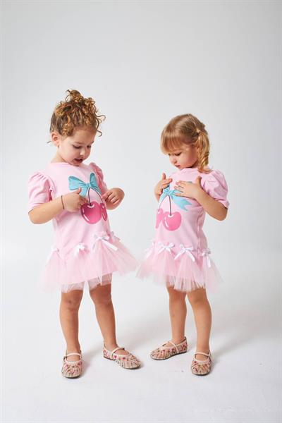 Kirazlı Tütülü Elbise