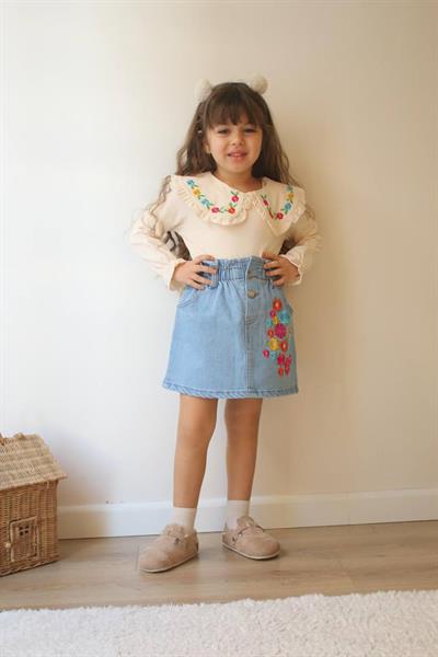 Kot Etek Bluz Takım Nakış Detaylı