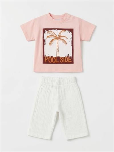 Laciel Paris  Baby Sloganlı Çıtçıtlı Müslin Takım  Set