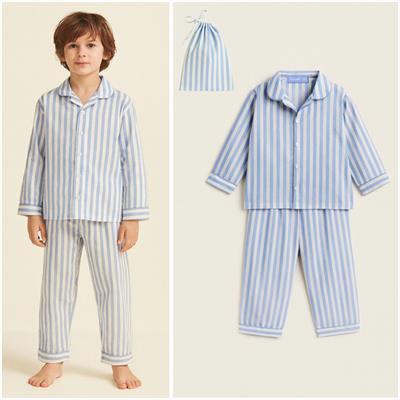 Laciel Paris Cizgili Pijama Takımı Mavi(Kese Hediyelidir)