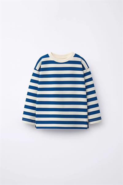 Laciel Paris Çizgili Sweatshirt mavi