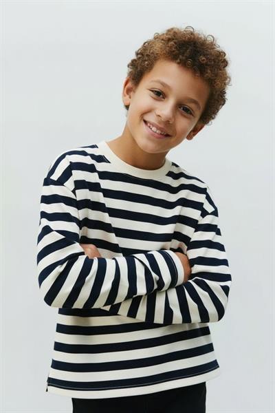 Laciel Paris Çizgili Sweatshirt Siyah