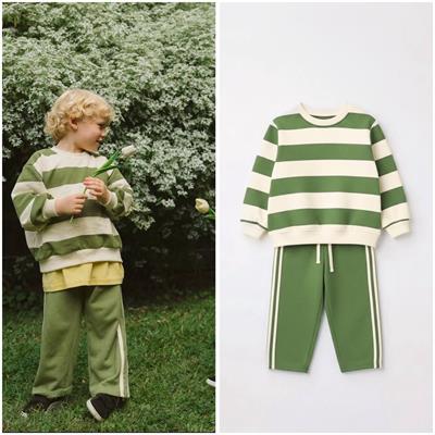 Laciel Paris Cizgili Yeşil Takım 