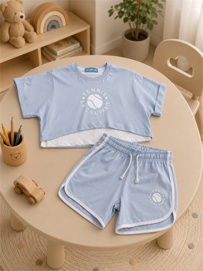 Laciel Paris Crop Tennıs Takım Mavi