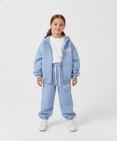 Laciel Paris Kapşonlu Fermuarlı Takım Mavi