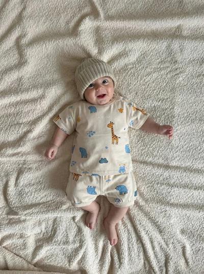 Laciel Paris Zürafa Baskılı Baby Set