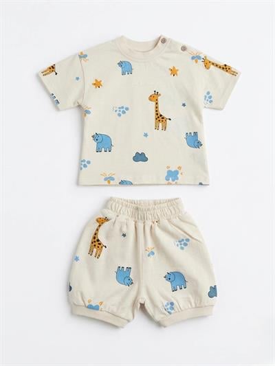 Laciel Paris Zürafa Baskılı Baby Set