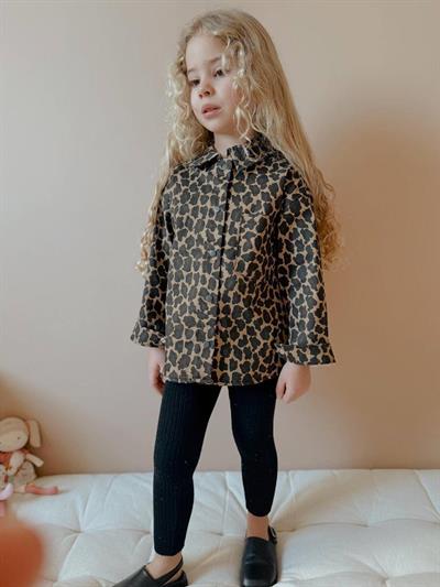 Leopar Desenli Kız Cocuk Ceket 