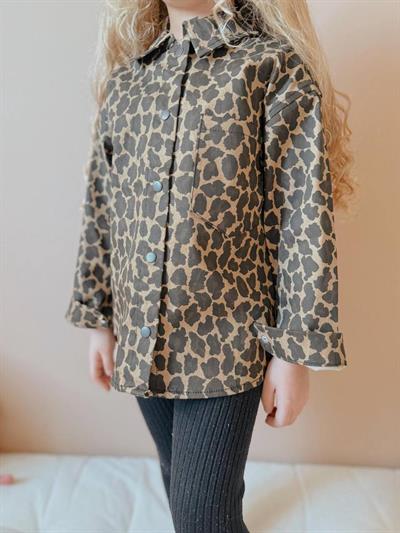 Leopar Desenli Kız Cocuk Ceket 