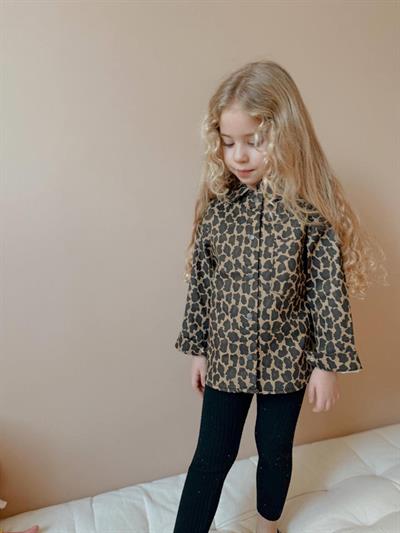 Leopar Desenli Kız Cocuk Ceket 