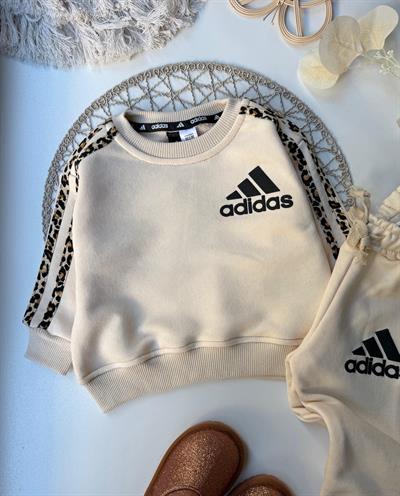 Leopar Detaylı Takım Krem