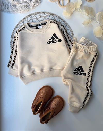 Leopar Detaylı Takım Krem