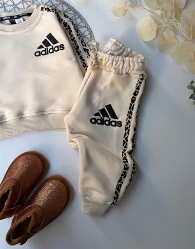 Leopar Detaylı Takım Krem