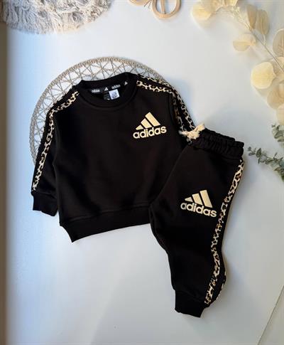 Leopar Detaylı Takım Siyah