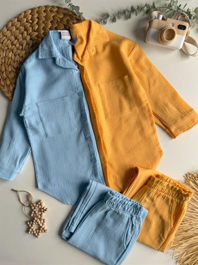 Muslin Kumaş İkili Takım Turuncu