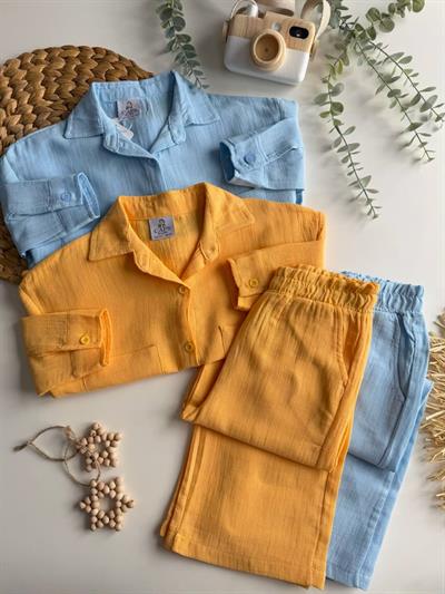 Muslin Kumaş İkili Takım Turuncu