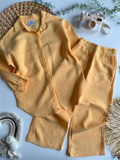 Muslin Kumaş İkili Takım Turuncu