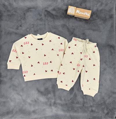 Orjinal Marka Baby Takım Krem Kalpli