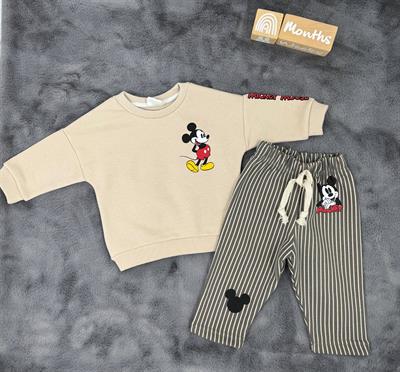 Orjinal Marka Baby Takım Mickey Krem 
